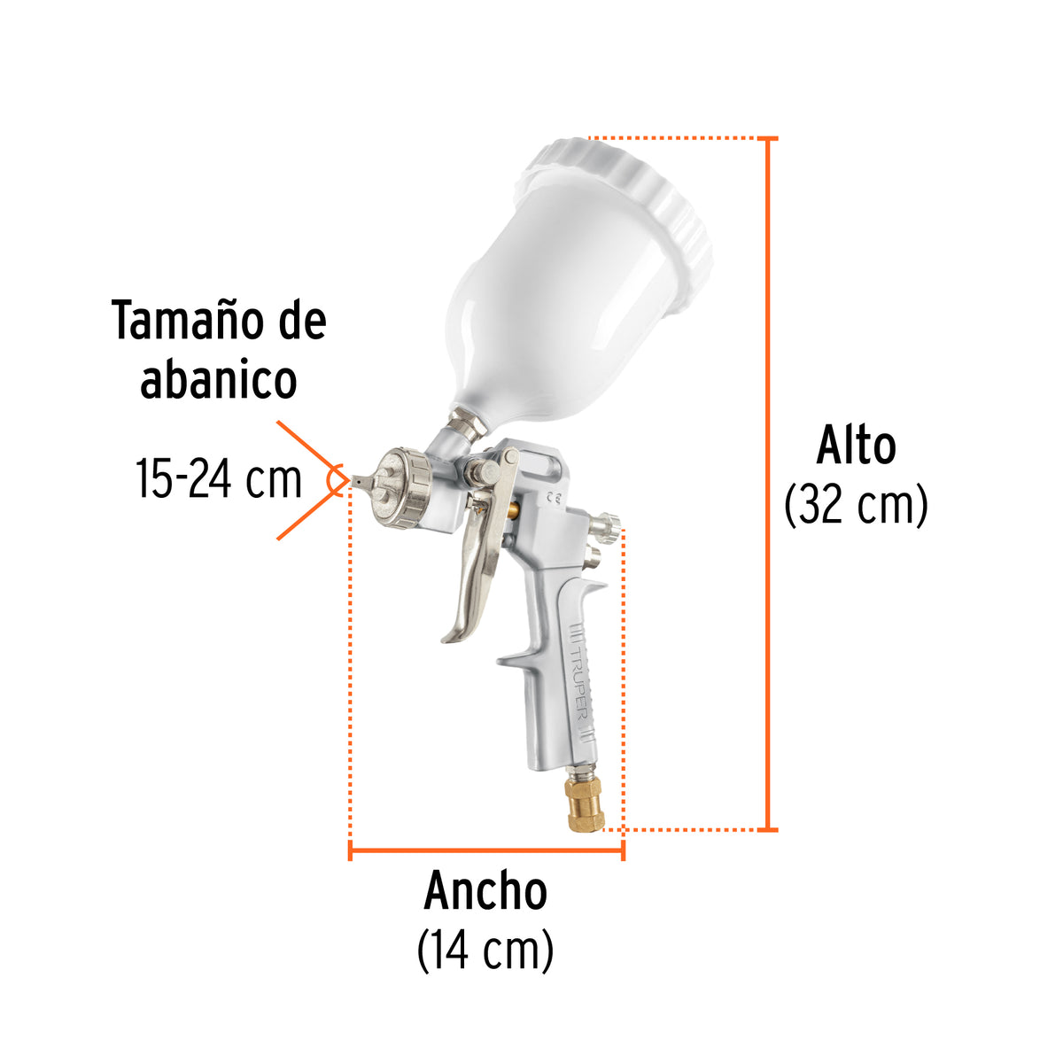 Pistola p/pintar Hibrida vaso plastico3.0mm TRUPER