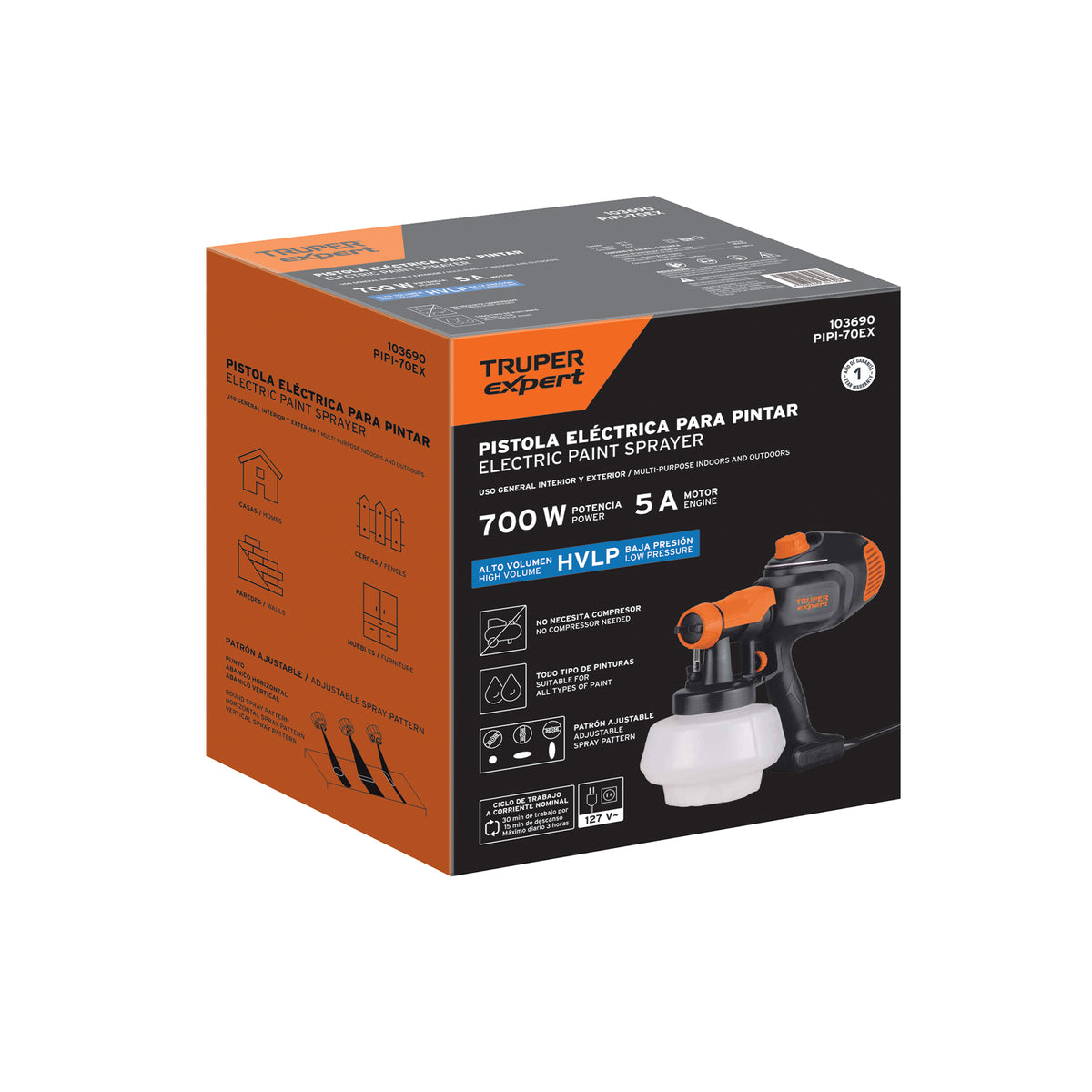 Pistola eléctrica para pintar de 700W, Truper Expert