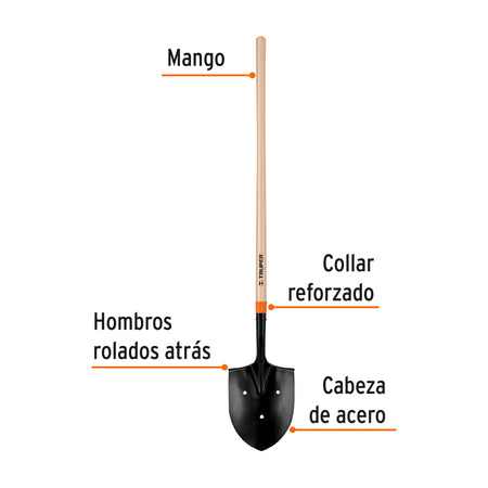 Pala irrigación T-2000 3 perforaciones mango largo 45'