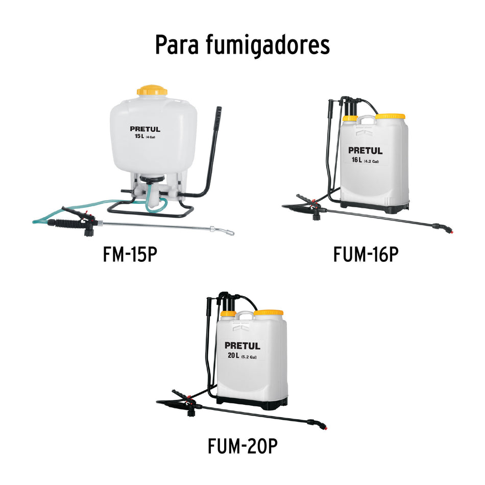 Pistola completa para fumigador 12,16 y 20L, PRETUL