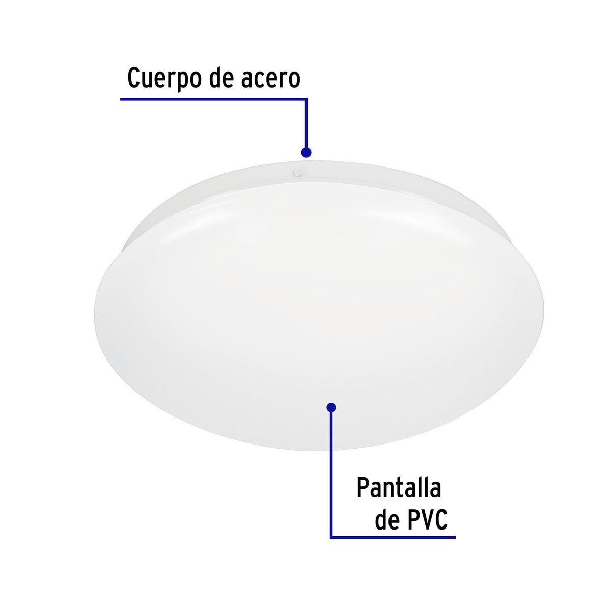 Luminario LED plafón decorativo 8W 6500K, liso, BASIC 8W