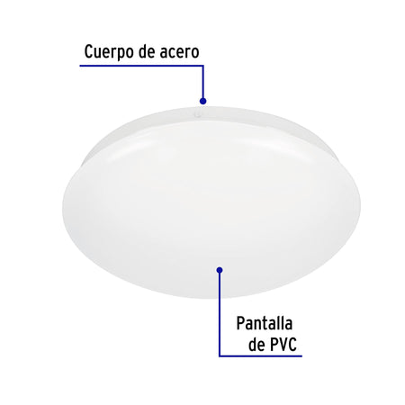 Luminario LED plafón decorativo 8W 6500K, liso, BASIC 8W