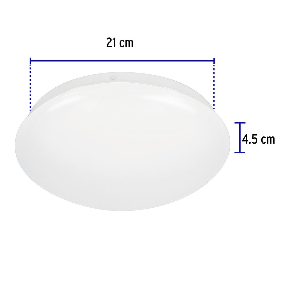 Luminario LED plafón decorativo 8W 6500K, liso, BASIC 8W