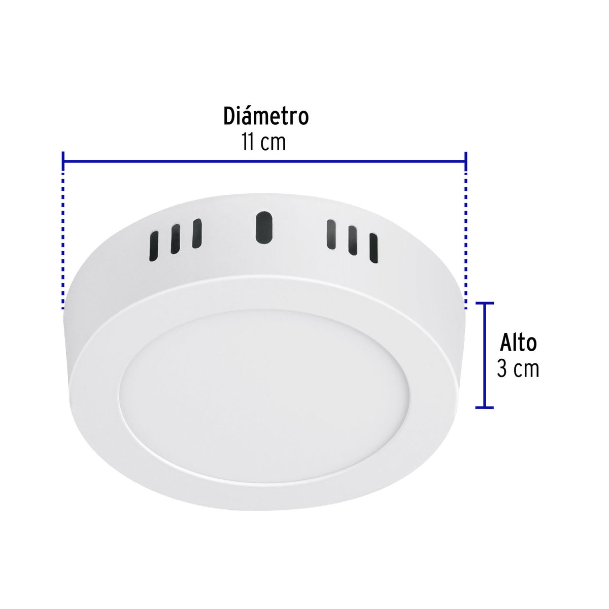 Luminario LED plafón 6W 3000K, redondo, blanco, VOLTECK 6W, blanco