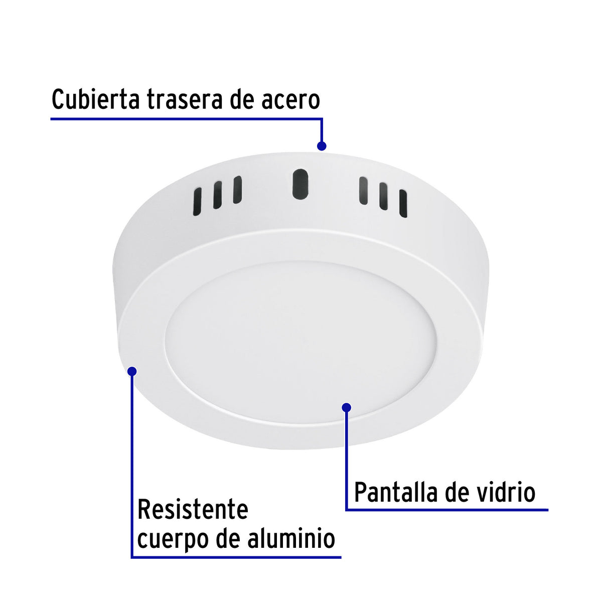 Luminario LED plafón 6W 6500K, redondo, blanco, VOLTECK 6W, blanco