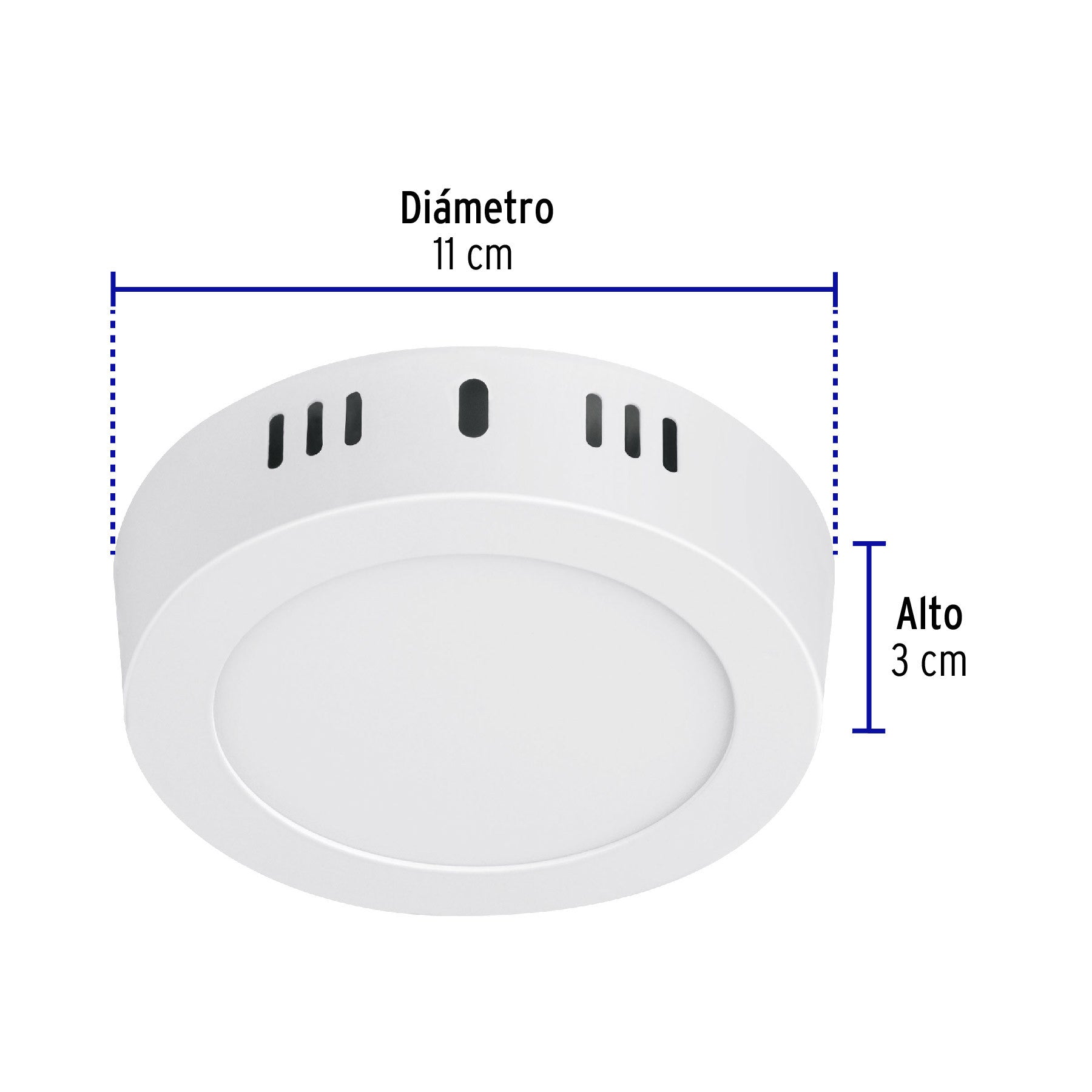 Luminario LED plafón 6W 6500K, redondo, blanco, VOLTECK 6W, blanco