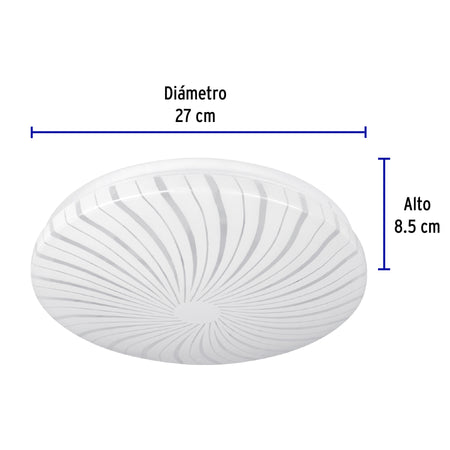 Luminario LED plafón decorativo 8W 3000K, espiral, BASIC 8W