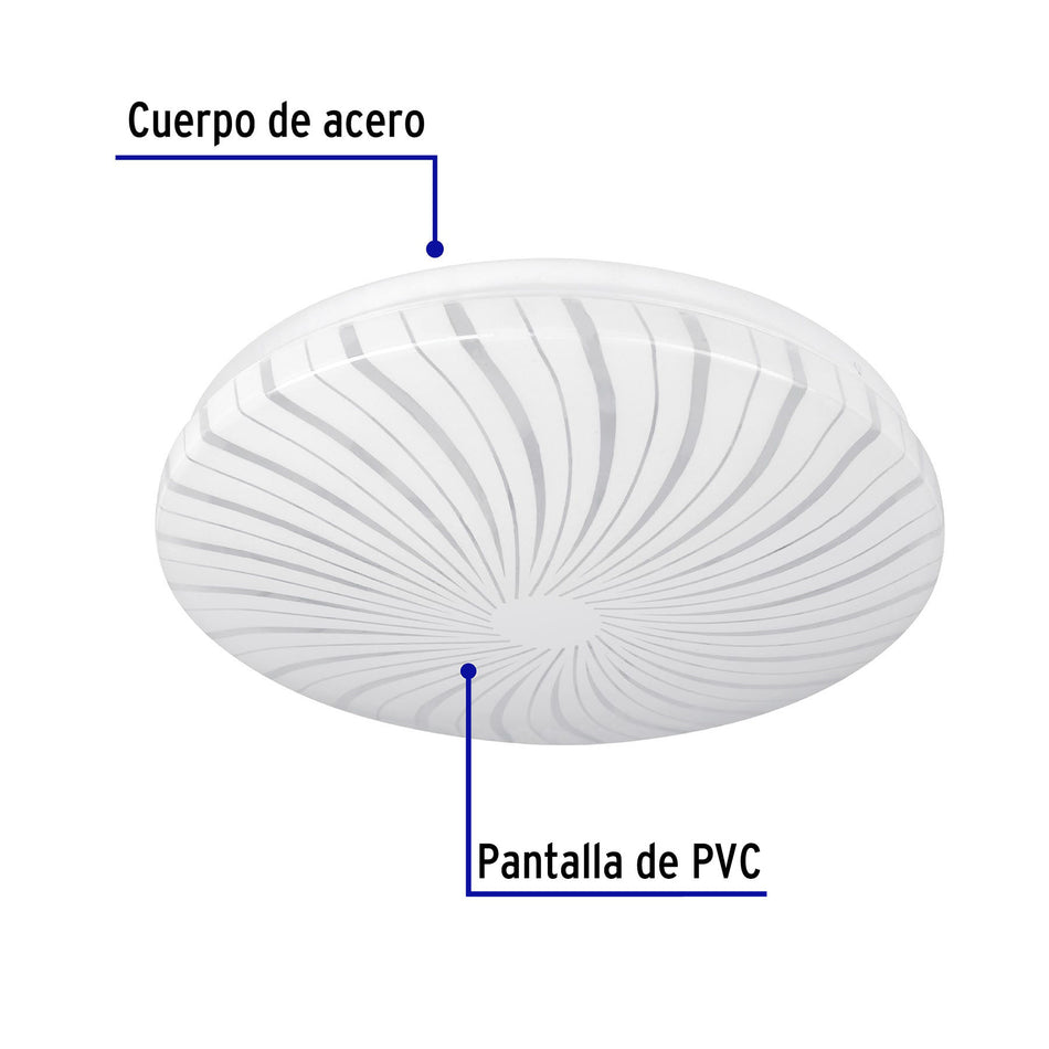 Luminario LED plafón decorativo 8W 3000K, espiral, BASIC 8W