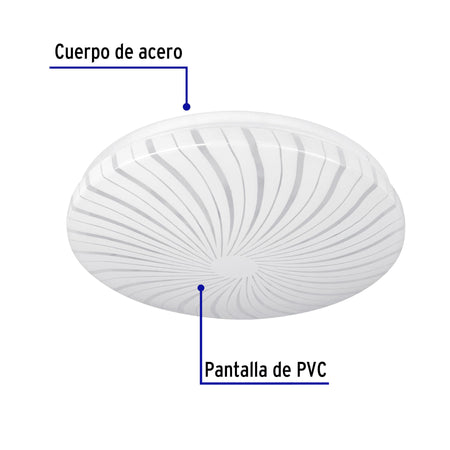 Luminario LED plafón decorativo 8W 6500K, espiral, BASIC 8W