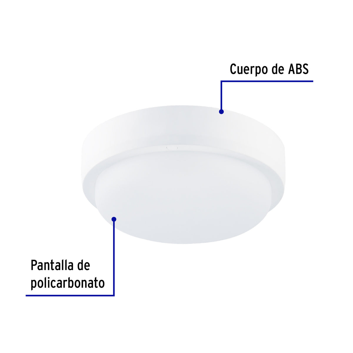 Luminario LED plafón para baño 10W 4000K, redondo, VOLTECK