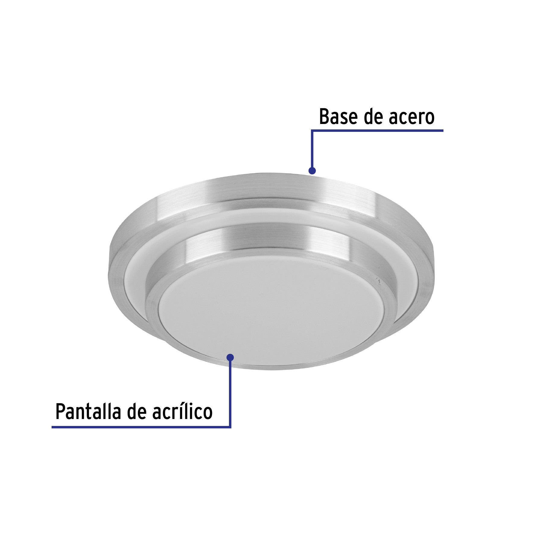 Luminario LED plafón decorativo 18W 6500K, metálico, BASIC 18W