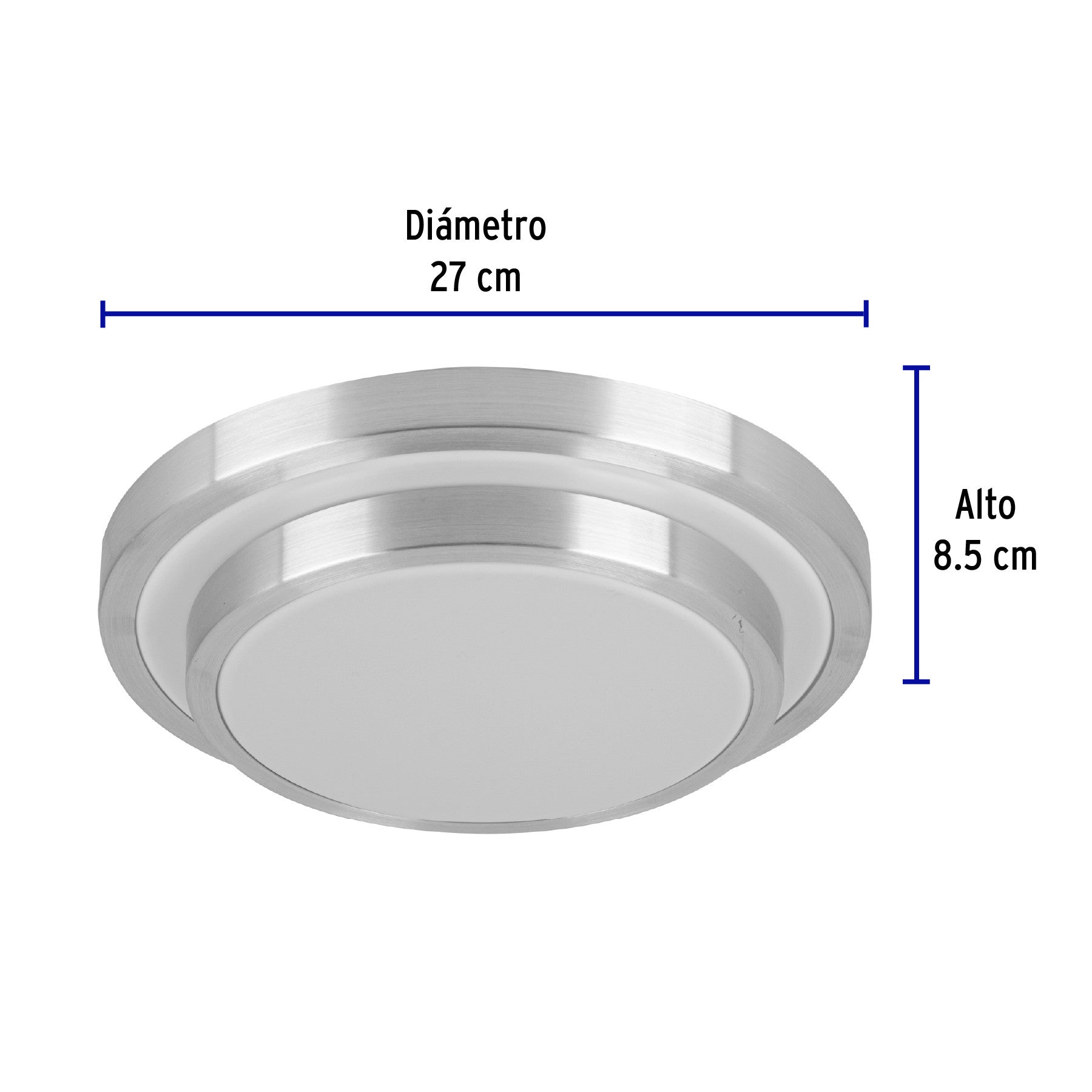 Luminario LED plafón decorativo 18W 6500K, metálico, BASIC 18W