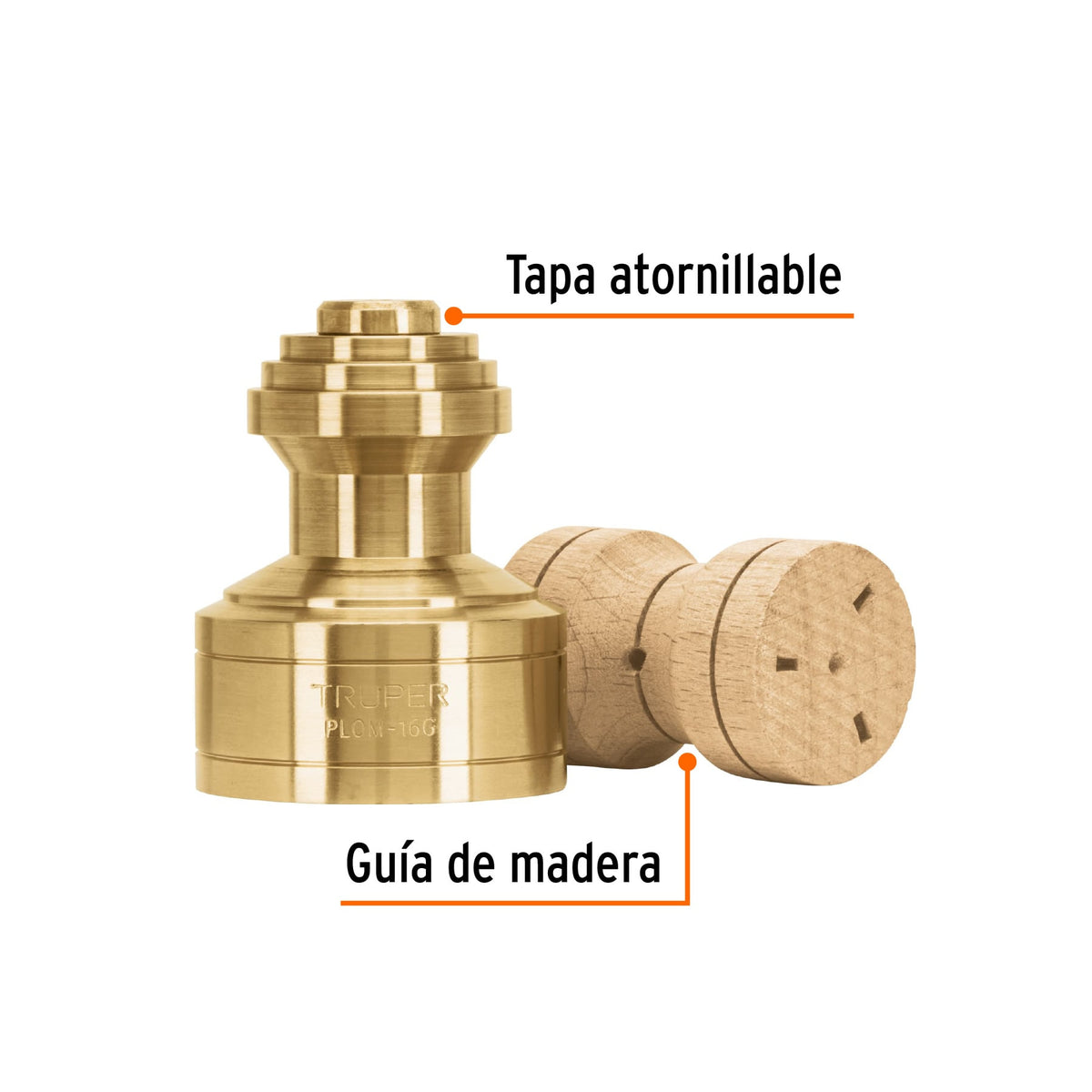 Plomada de latón 16 oz tipo Guatemala, Truper 16 oz