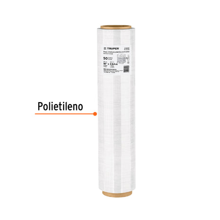 Rollo de 244m pelicula plastica transparente playo 18" cal50