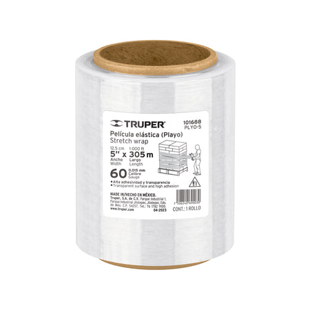Rollo de 305m pelicula plastica transparente playo 5" cal60