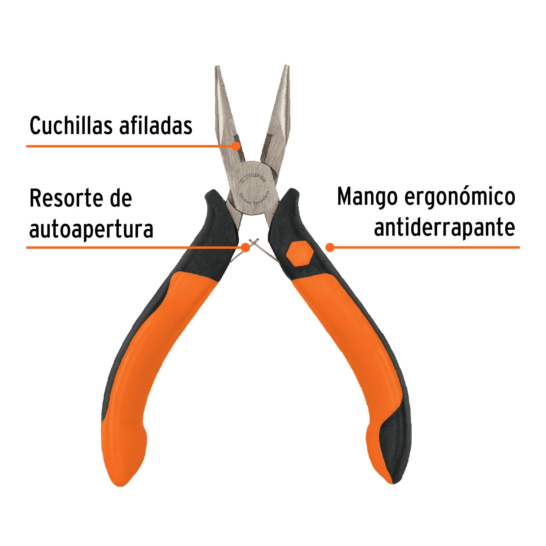 Mini pinza de punta y corte 5' mango Comfort Grip, Truper