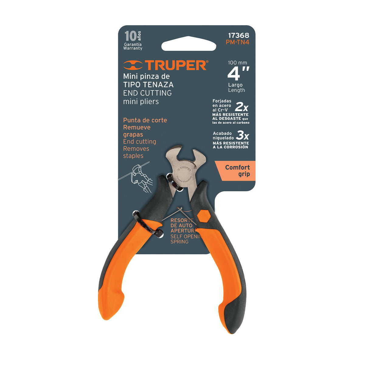 Mini pinza tipo tenaza 4' mango Comfort Grip, Truper