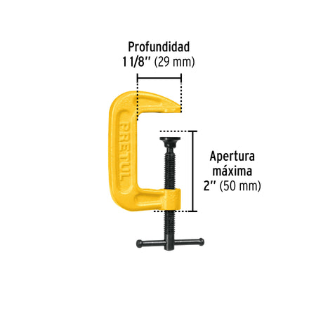 Prensa 2' de hierro dúctil para carpintería, Pretul 2'