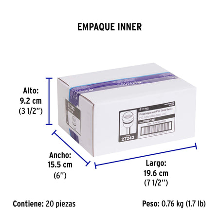 Portalámpara de PVC para intemperie, Volteck Basic