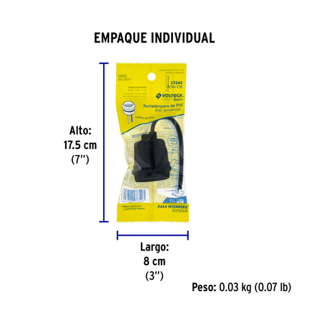 Portalámpara de PVC para intemperie, Volteck Basic