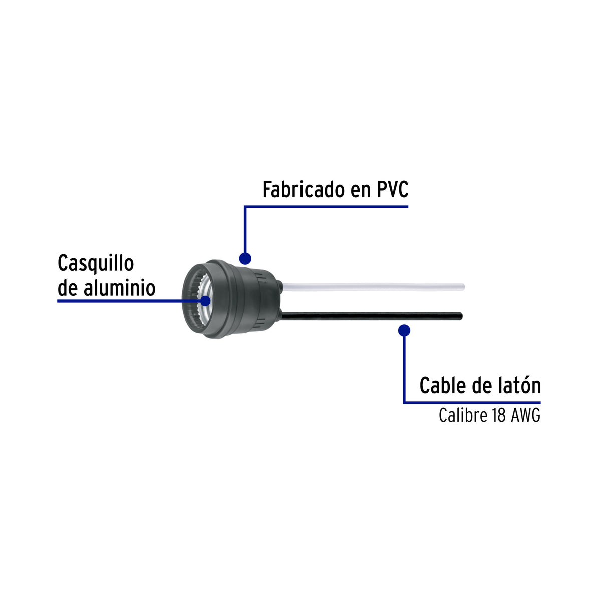 Portalámpara de PVC para intemperie, a granel, Volteck