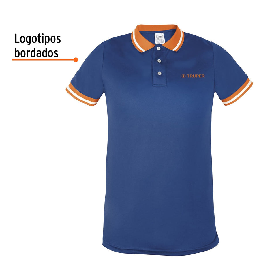 Playera polo para hombre, azul, M, Truper azul
