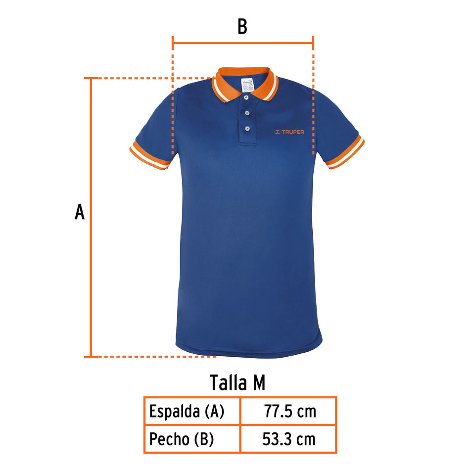 Playera polo para hombre, azul, M, Truper azul