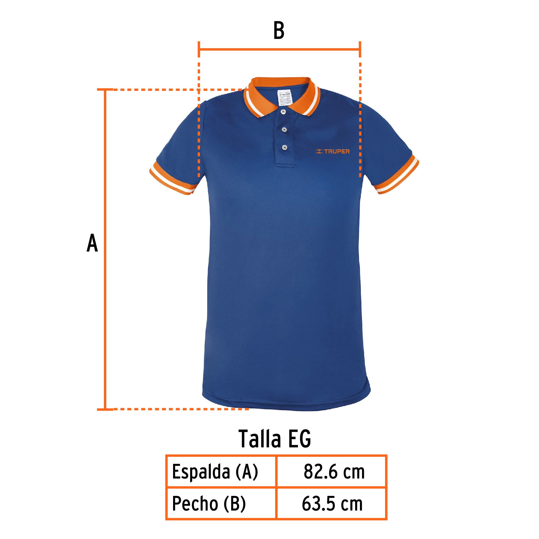 Playera polo para hombre, azul, EG, Truper azul