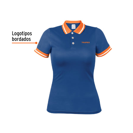 Playera polo para mujer, azul, CH, Truper azul