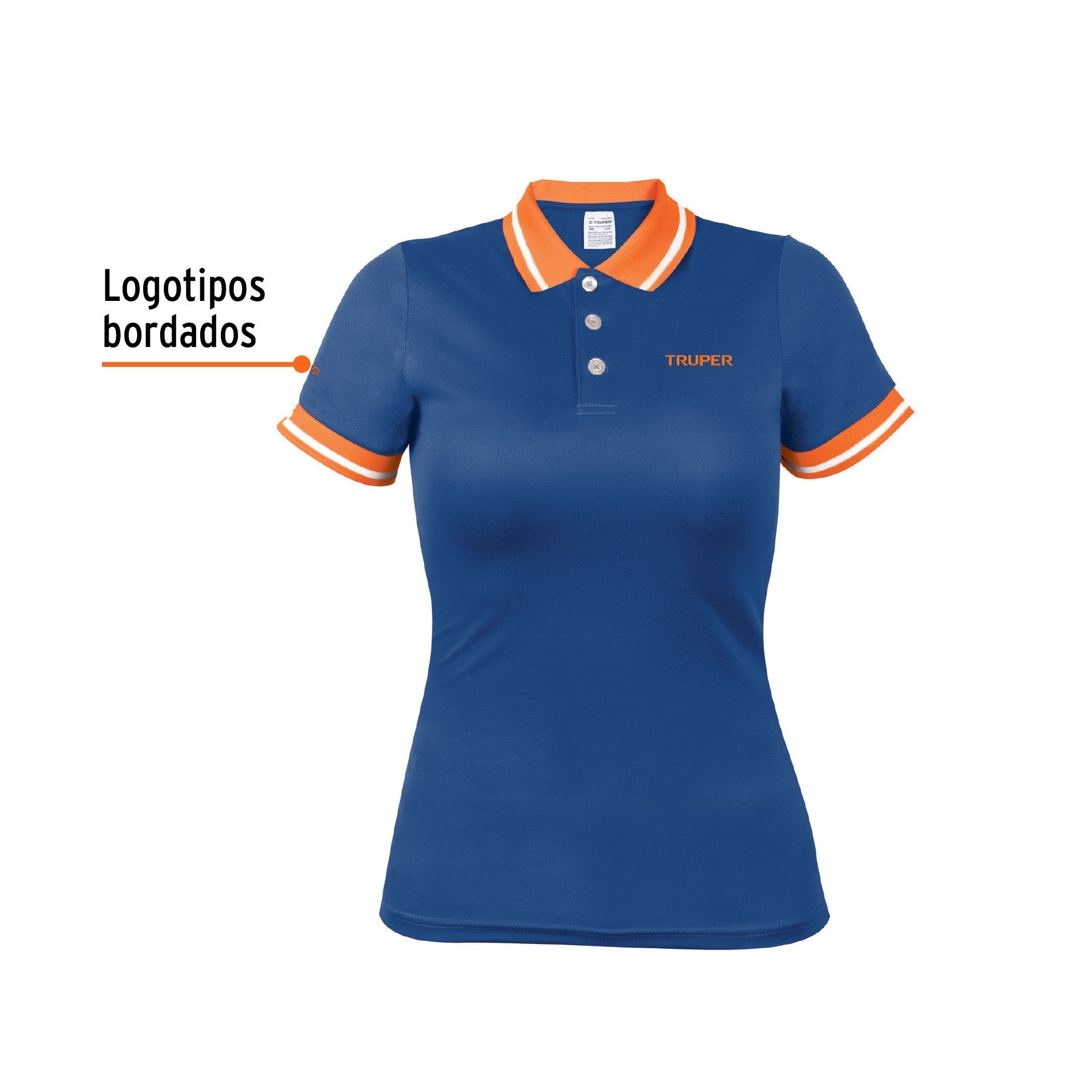 Playera polo para mujer, azul, M, Truper azul