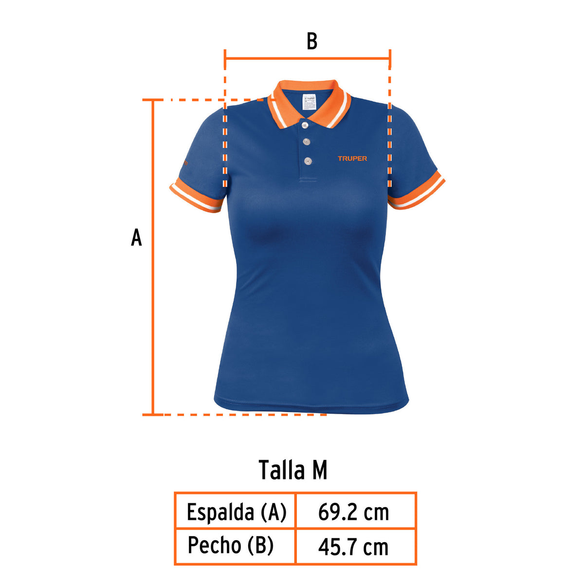 Playera polo para mujer, azul, M, Truper azul