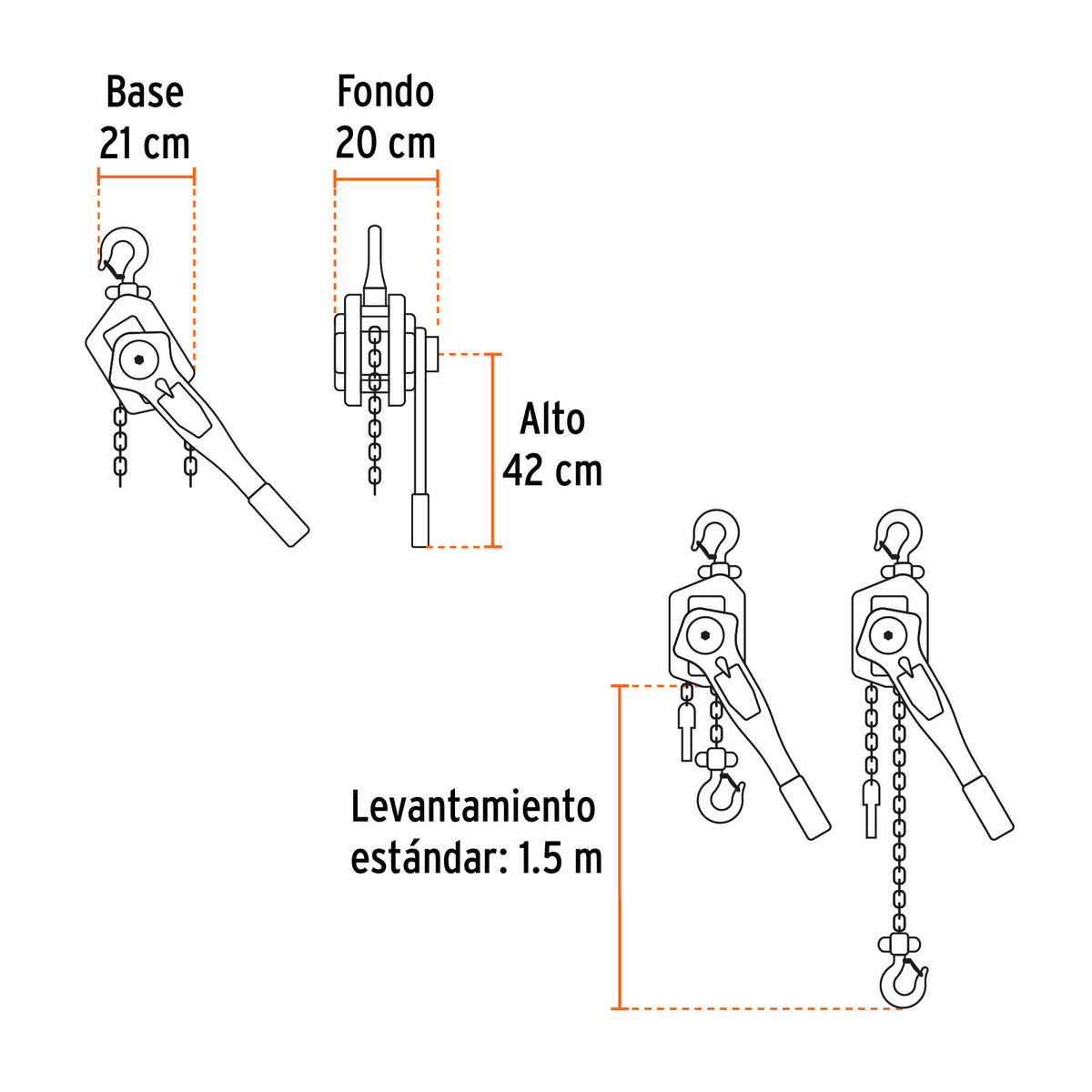 Polipasto de palanca 3 toneladas Truper