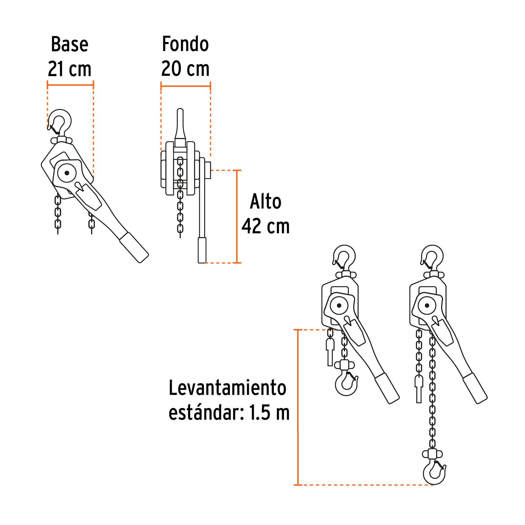 Polipasto de palanca 3 toneladas Truper