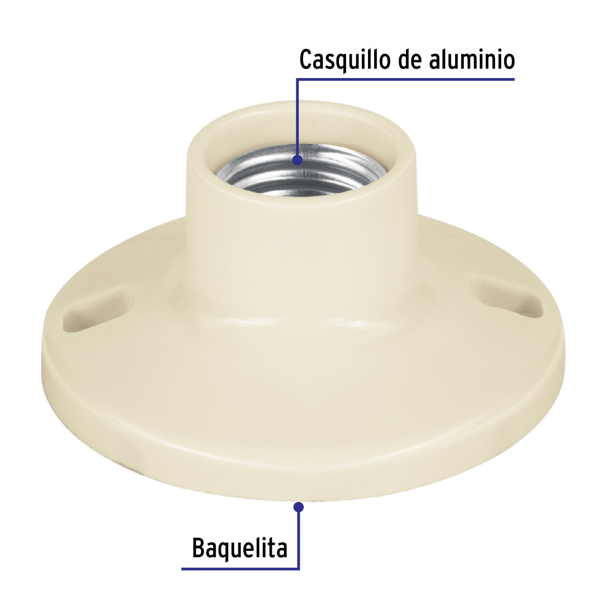 Portalámpara de baquelita, 3-1/2', Volteck