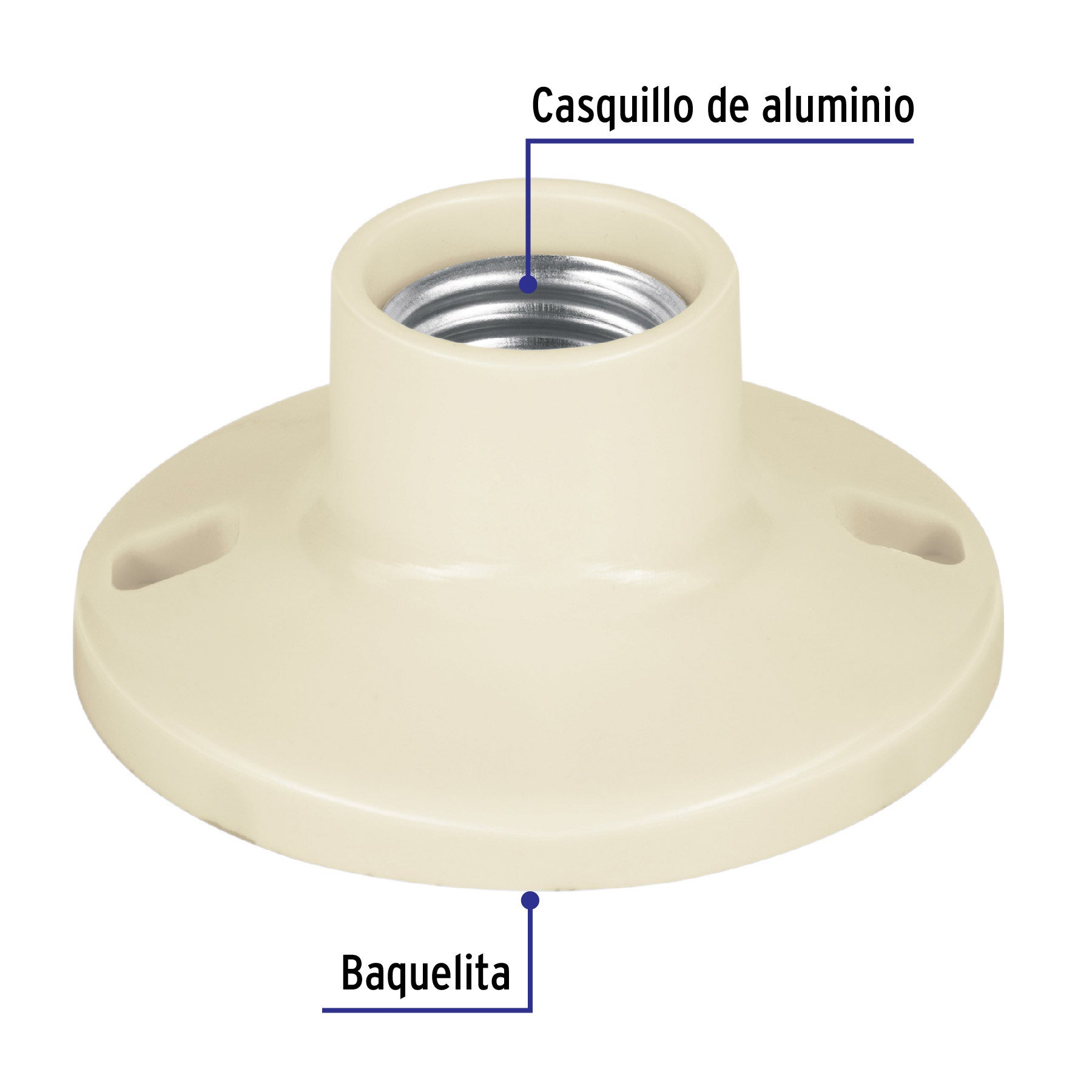Portalámpara de baquelita, 3-1/2', Volteck