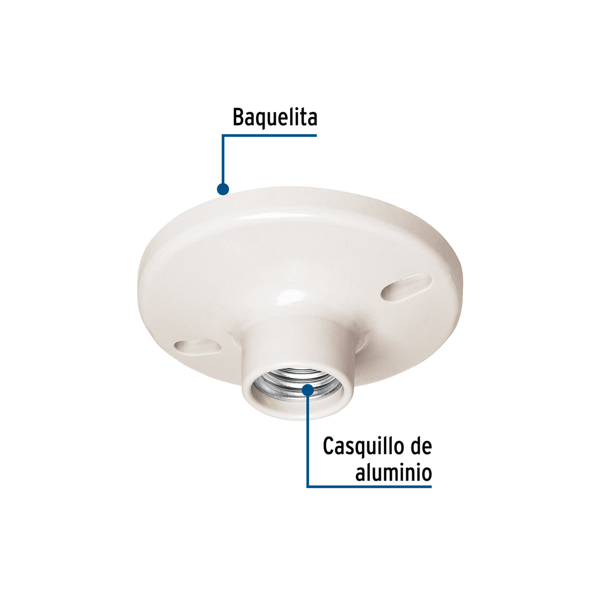Portalámpara 4' de baquelita a granel, VOLTECK