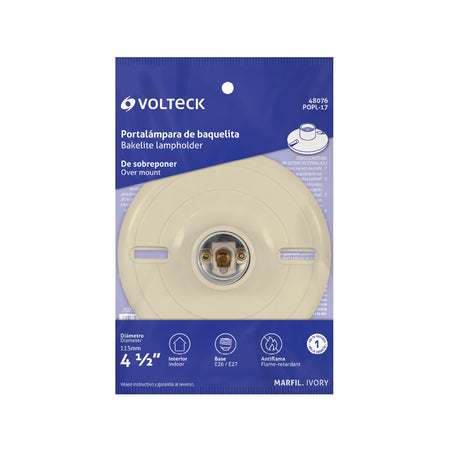Portalámpara 4-1/2' de baquelita, Volteck