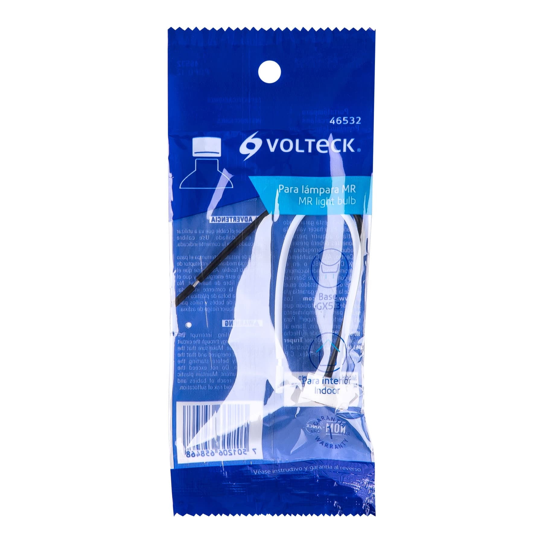 Portalámpara de porcelana para MR, base bipin, VOLTECK