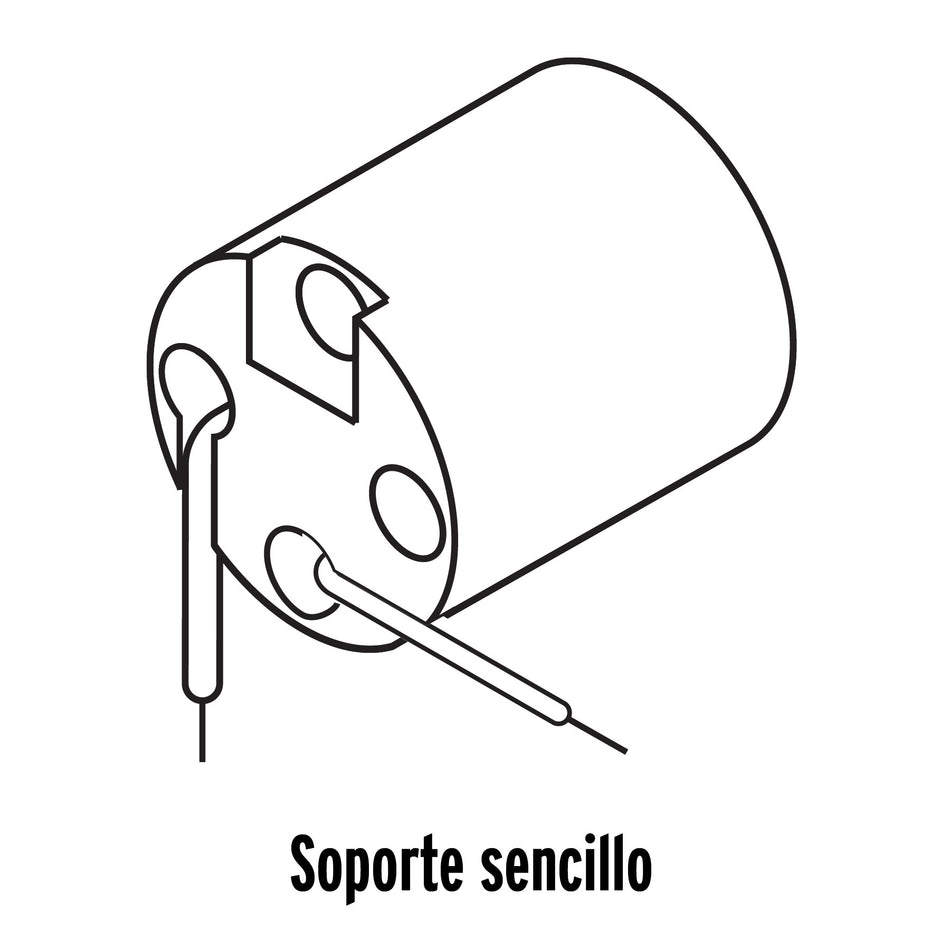 Portalámpara de porcelana, sencillo, Volteck