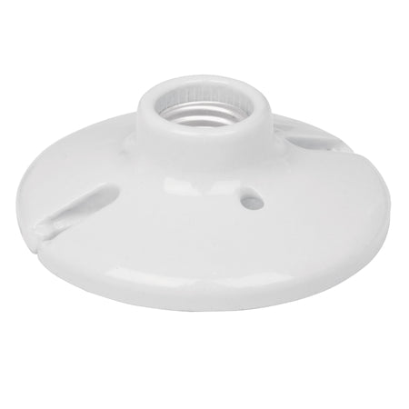 Portalampara de porcelana 4-1/2" redonda Volteck