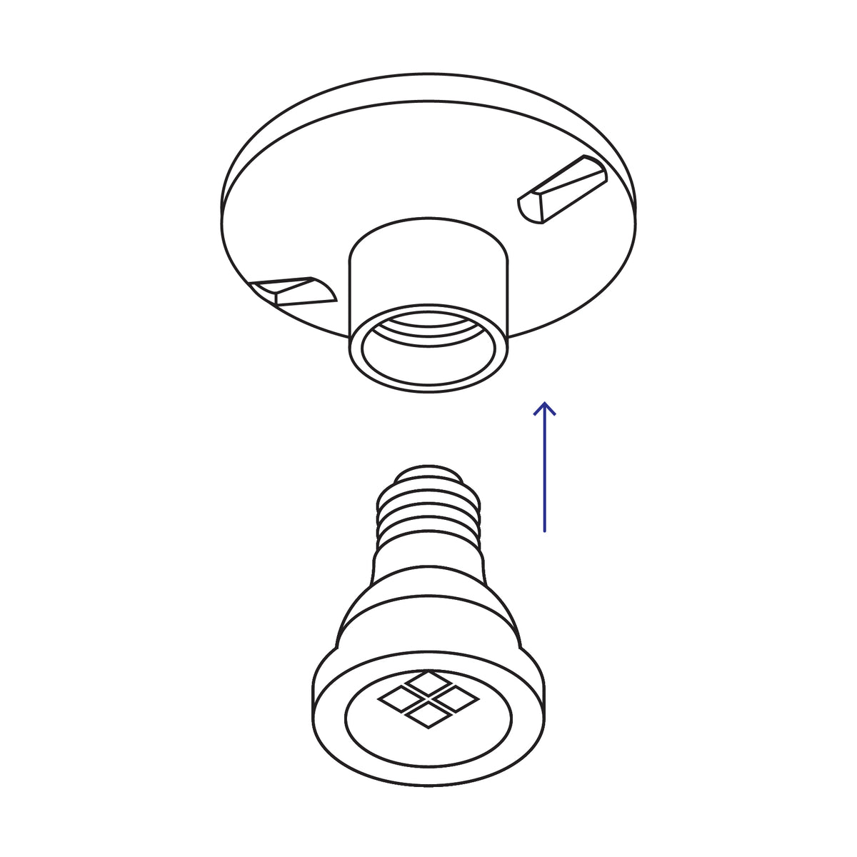 Portalampara de porcelana 4-1/2" redonda a granel Volteck