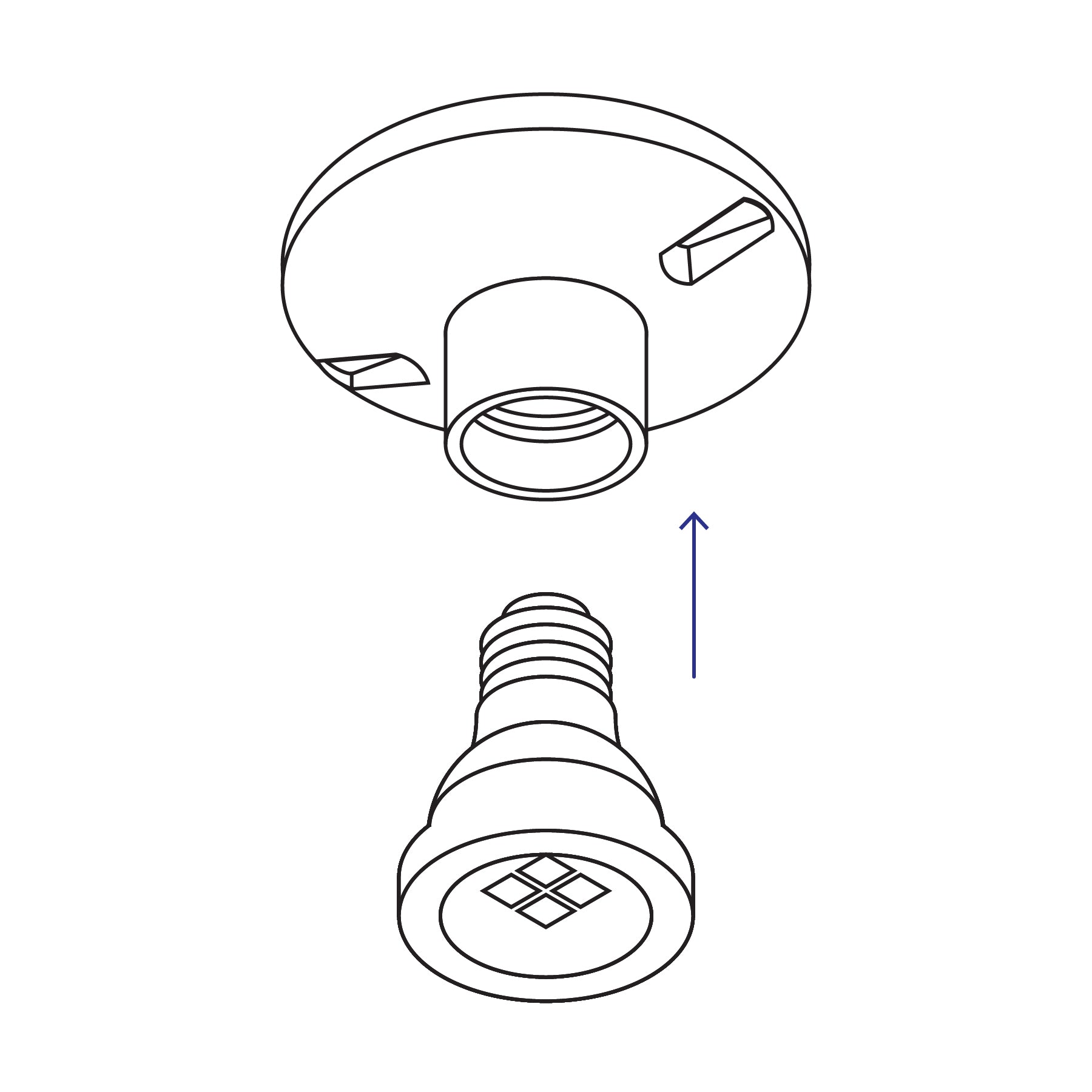 Portalampara de porcelana 4-1/2" redonda a granel Volteck