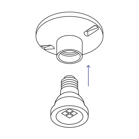 Portalampara de porcelana 4-1/2" redonda a granel Volteck