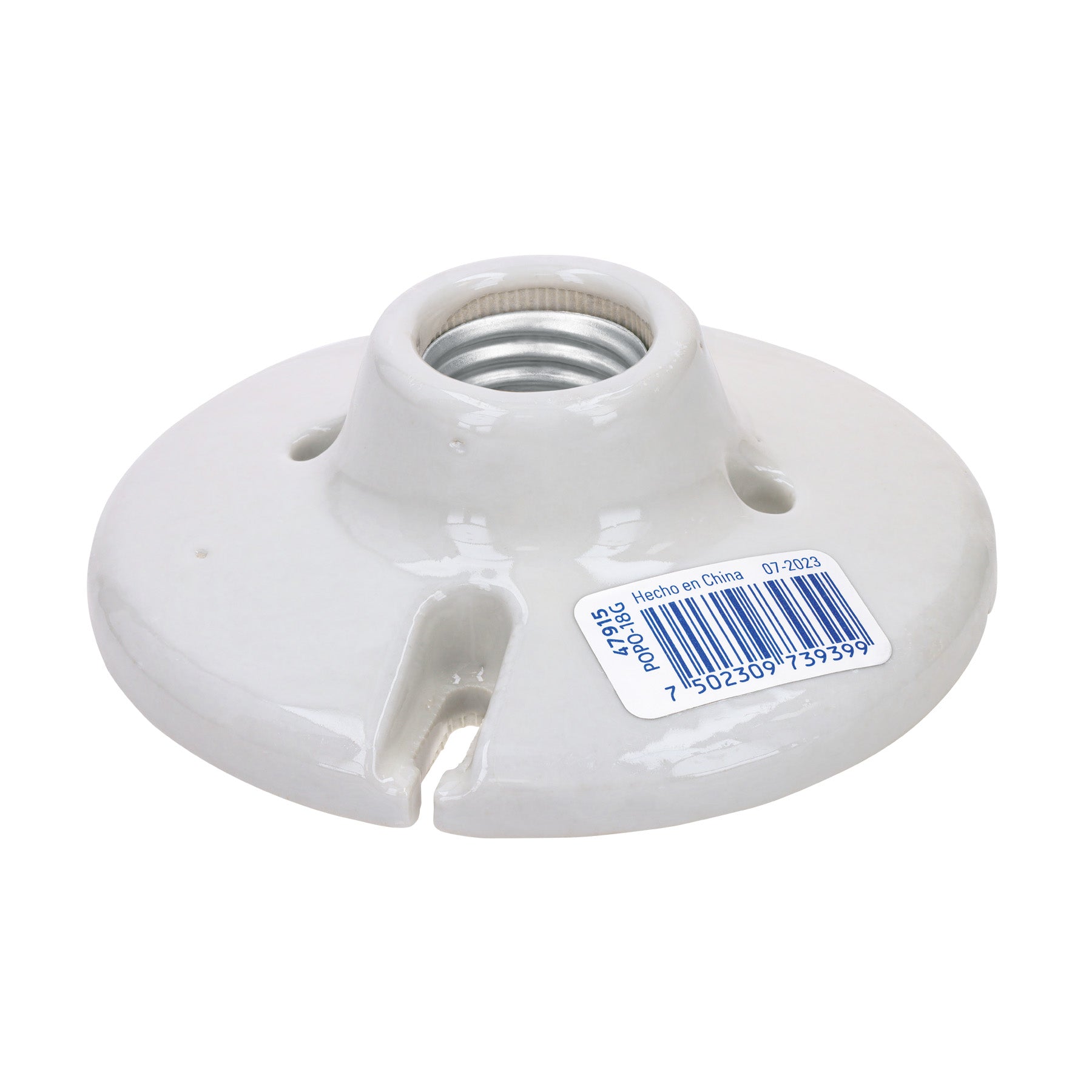 Portalampara de porcelana 4-1/2" redonda a granel Volteck