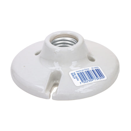 Portalampara de porcelana 4-1/2" redonda a granel Volteck