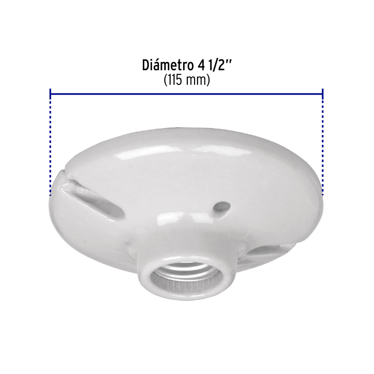 Portalampara de porcelana 4-1/2" redonda a granel Volteck