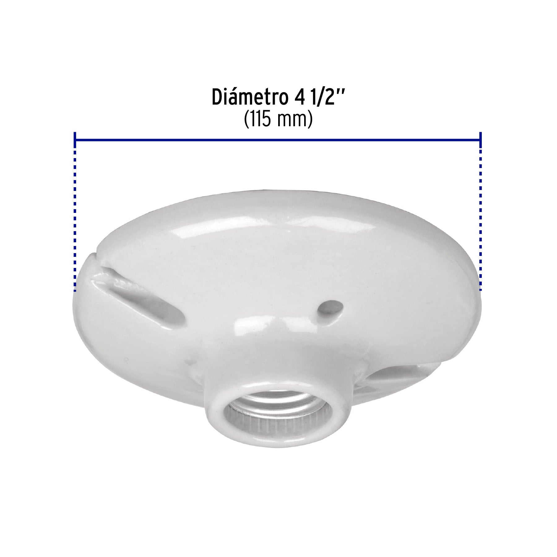 Portalampara de porcelana 4-1/2" redonda a granel Volteck