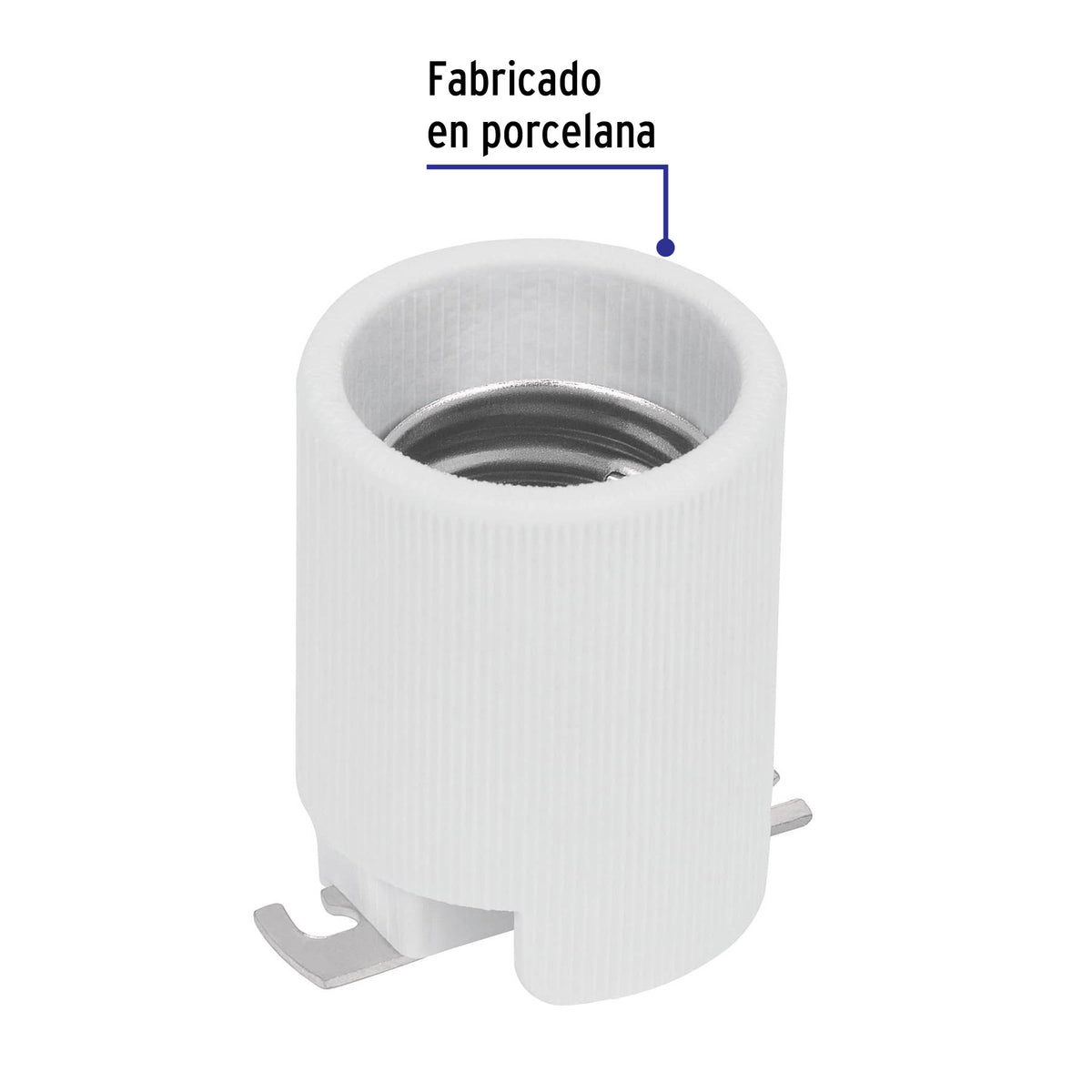 Portalámpara de porcelana, base tipo Mogul (E39), Volteck