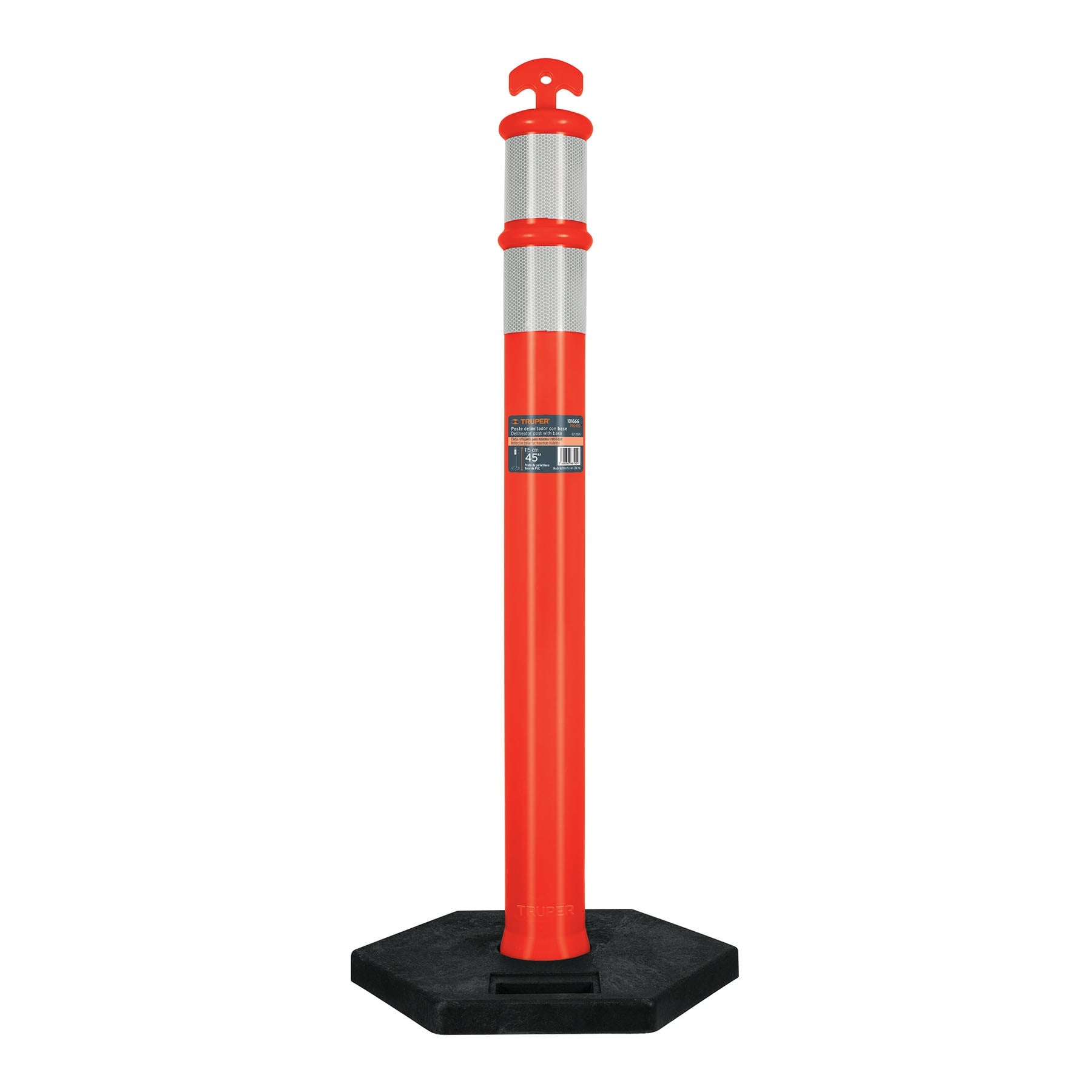 Poste delimitador de 115 cm de alto con base y reflejante