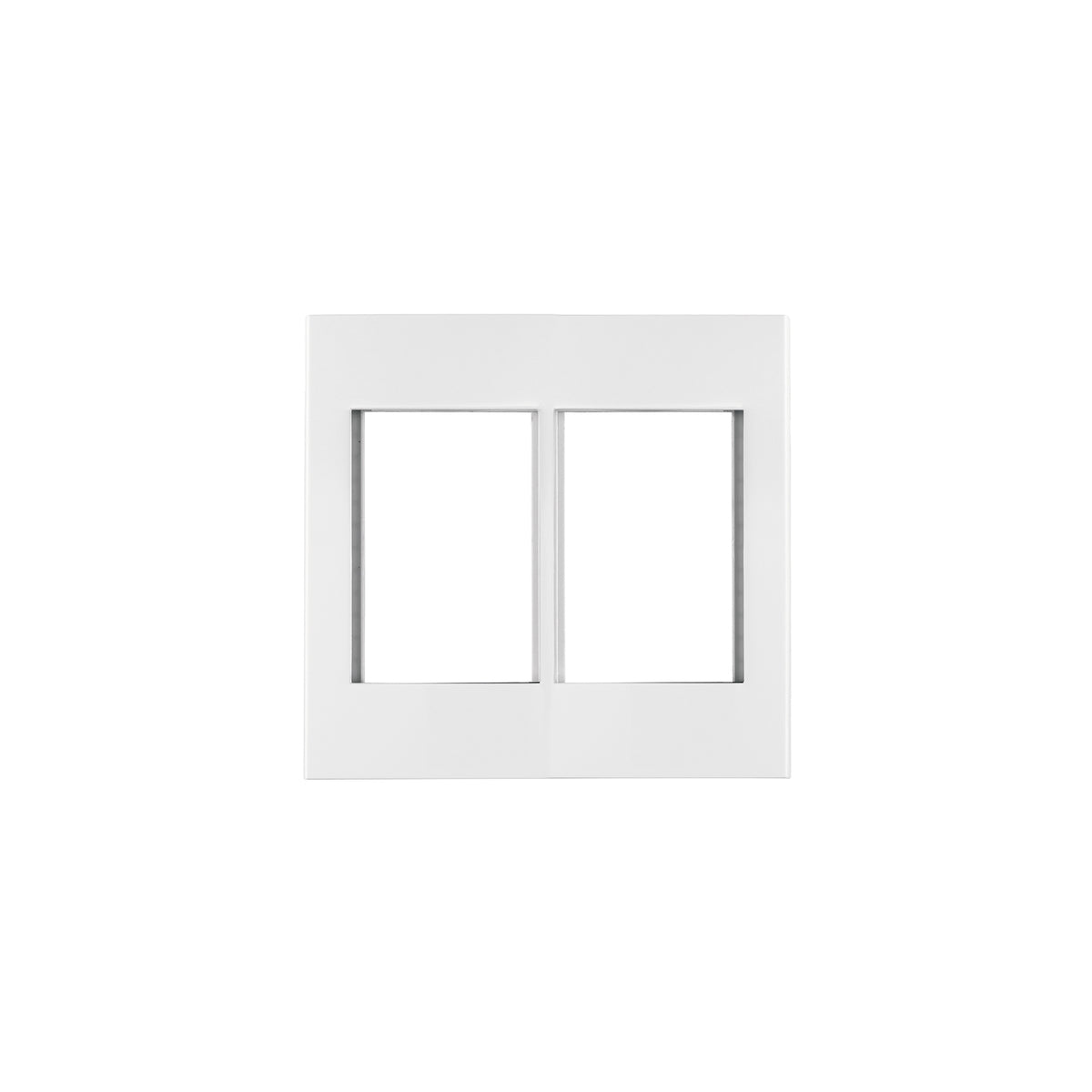 Placa 2 ventanas, 6 módulos, línea Española, color blanco blanco